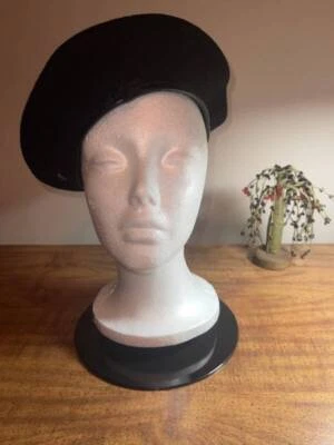 Women's KANGOL "The Wool Monty" Black Original Military Beret-EUC - Image 1 of 4