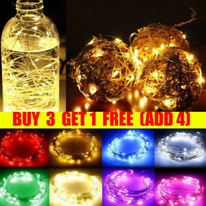 10/20/30 LED Battery Micro Rice Wire Copper Fairy String Lights Party Warm White