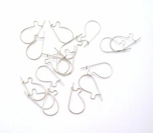 Nine PAIRS Pure Real .925 Sterling Silver Kidney Earring Earwire Finding  CF115 - Picture 1 of 1