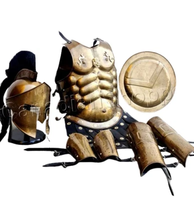 Caballero Romano Espartano Traje de Armadura Conjunto Muscular-Escudo - Casco- Protector de Brazo,,, Foto 1 de 2