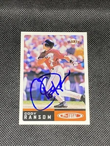 Tarjeta automática total firmada #408 de Cody Ransom San Francisco Giants 2002 Topps #408 ~ Certificado de autenticidad - Imagen 1 de 3