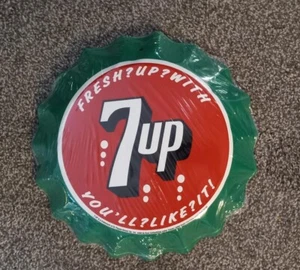 7 Up Cap Metal Sign 11 Inch Shop Garage Home Office - Picture 1 of 2