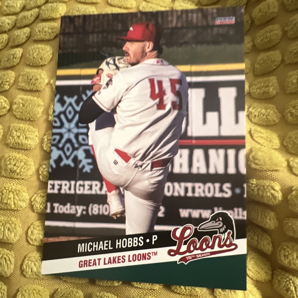 2022 Great Lakes Loons Michael Hobbs RC Rookie Los Angeles Dodgers - Image 1 of 1