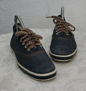 Vintage 60s/70s Sears Super Jeepers Dark Blue Denim Canvas Casual Sneakers Sz 8 - Picture 1 of 12