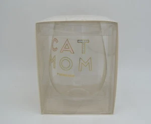 Slant Collections stielloses Weinglas Jumbo 30 Oz hält volle Flasche CAT Mom - Bild 1 von 6