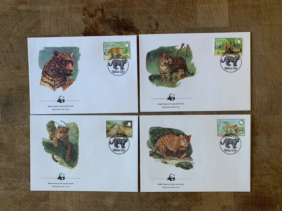 BELIZE 1983 FDC WWF x 4 BIG CATS JAGUAR - Image 1 of 1