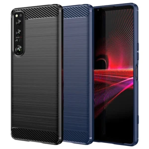 Funda protectora de TPU de carbono para Sony Xperia 1 IV Fiber Skin cepillada cepillada - Imagen 1 de 13