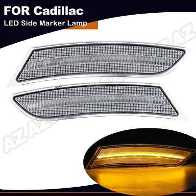 FOR CADILLAC XTS 2013-2017 Front Amber LED Side Marker Light Clear Lens 20874071 Foto 1 de 4