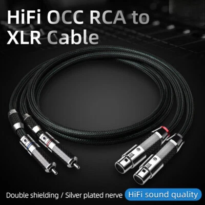 HiFi RCA To XLR Cable 6N Silver Plated 2 RCA Male To 2 XLR Male Cable - Image 1 of 4