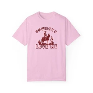 Cowboys Love Me Western Cowgirl Soft Tee Texas Country Girl Shirt - Picture 1 of 19