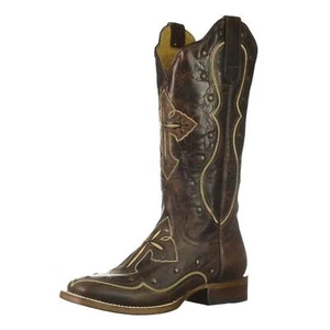 Roper Flextra Wide Calf Women's Cross & Studs Cowgirl Western Boots Size 5.5 New - Picture 1 of 12