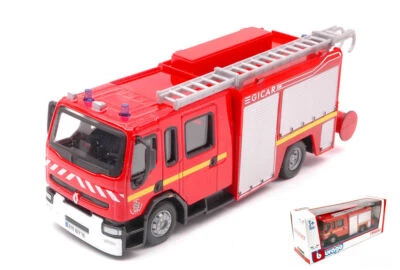 MODELLINO CAMION STATICO BURAGO RENAULT PREMIUM GICAR VIGILI DEL FUOCO 1:50 - Immagine 1 di 3