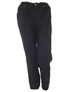Armani Pantalone Donna Nero Dritto Misto Lino Made Italy It 42 W 28 M Medium - Foto 1 di 8