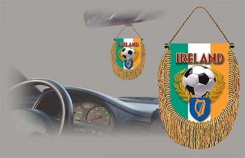 IRELAND SOCCER FLAG CAR MINI BANNER, PENNANT Cover