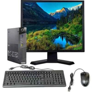 Lenovo Desktop i7 Computer Mini Pc 16GB RAM 256GB + 22in Monitor Windows 10 WiFi - Picture 1 of 3