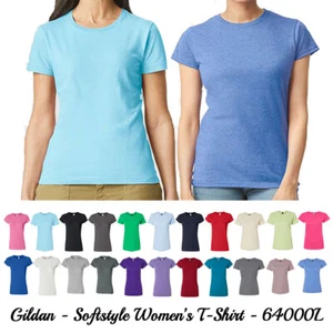 Women's Ringspun T-shirt 64000L - Gildan Softstyle Cotton Jersey Fabric Tee - Picture 1 of 25