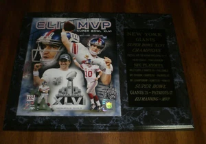 2012 NEW YORK GIANTS SUPER BOWL XLVI CHAMPIONS MVP ELI MANNING PHOTO PLAQUE - Picture 1 of 2