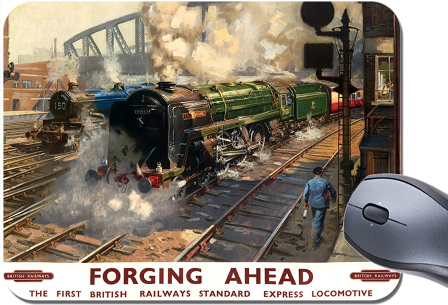 First Standard Express Locomotive Mouse Mat Forging Ahead Railway Train Mousepad - Image 1 of 1