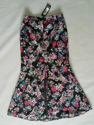 Maxi falda floral totalmente forrada con abertura frontal para mujer de Nasty Gal nueva con etiquetas: talla 8 Foto 1 de 4