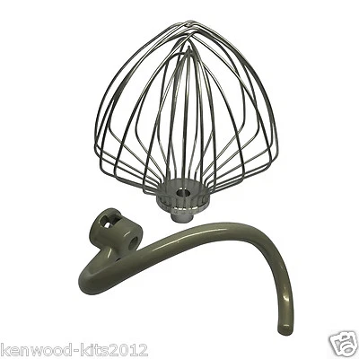 Kitchenaid Commercial Mixer 7QT (6.9L) Coated Spiral Dough Hook And A Wire Whisk - Image 1 of 4