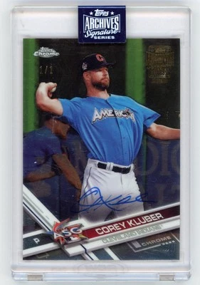 2020 Topps Archives Signature Series Corey Kluber Auto 1/1 Indians 2017 Chrome - Image 1 of 2