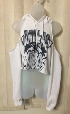 Ropa del equipo de la NFL Sexy Sudadera corta con capucha hombro frío Dallas Cowboys Talla S Foto 1 de 3