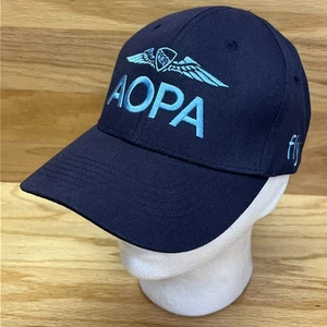 AOPA Hat Aircraft Pilots Navy Blue Adjustable Strapback Aviation Embroidered Cap - Picture 1 of 9