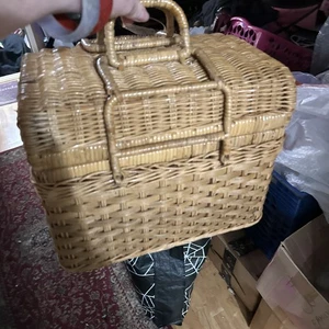 Cesta de picnic grande vintage de mimbre - Imagen 1 de 1