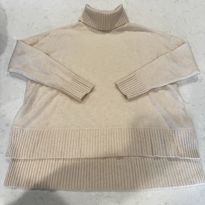 Suéter de cachemir Saks Fifth Avenue para mujer mediano marfil cálido suave cuello alto Foto 1 de 4