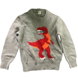 J. Crew Crewcuts Grey Sweater With Dinosaur Size 4/5 - Picture 1 of 3