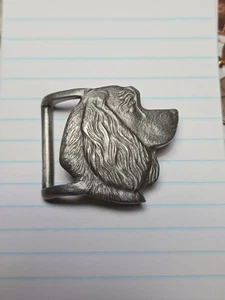Small Vintage " Cocker Spaniel " Belt Buckle Radcliffe Pewter 1984 Mint Cond. - Picture 1 of 6