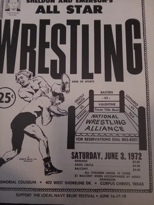 NWA Funk WWWF Grizzly 1972 Valentine Stasiak programa de lucha Fuji AWA Bastien Foto 1 de 4