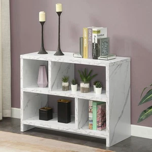 Convenience Concepts Northfield 38 in. White Faux Marble 28 in. Rectangle Wood - Picture 1 of 6