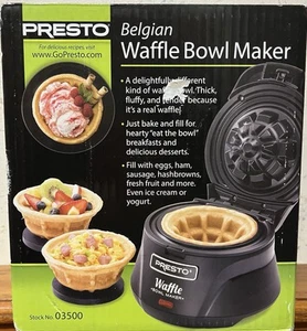 Presto (2015) Belgian Waffle 4" Bowl Maker Black FACTORY SEALED FREE SHIPPING - Picture 1 of 5