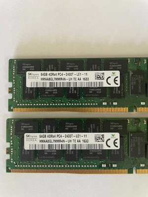 SK Hynix 64GB 4DRx4 PC4-2400T LRDIMM Server Memory (HMAA8GL7MMR4N-UH) TE AA-1633 - Image 1 of 3