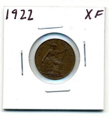 Gran Bretaña. Farthing. 1922 extra fino Foto 1 de 2
