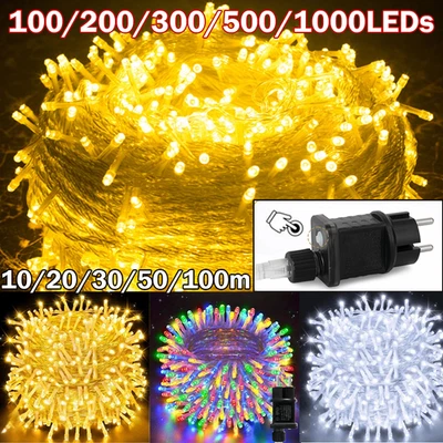 LED Lichterkette Strom|Weihnachten Außen Innen Party Beleuchtung Deko 10M-100M - Bild 1 von 4