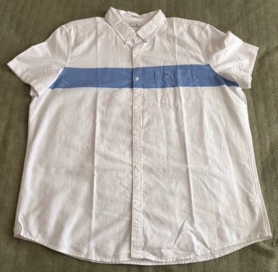 American Eagle "Seriously Soft" Blue Bar Stripe Shirt 3XL Short Sleeve AEO NWT - Image 1 of 4