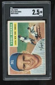 1956 Topps #110 Yogi Berra SGC 2.5 Yankees WHITE BACK - Picture 1 of 2