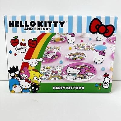 Hello Kitty 生日派对套件盒 - 8 盘 2 种尺寸餐巾杯 全新带盒 — 第 1/4 张图片