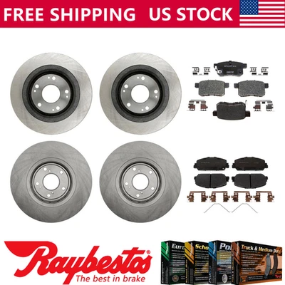 Rotores de freno delanteros traseros y pastillas de freno de cerámica para Honda Accord 2016-2017 Foto 1 de 4