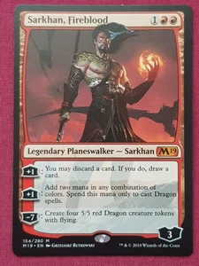 Magic The Gathering 2019 CORE SET M19 SARKHAN FIREBLOOD red card MTG - Picture 1 of 2