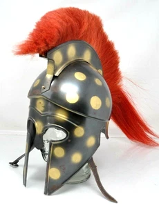 Metal Spartan Helmet King Leonidas Movie Medieval Halloween Costume - Picture 1 of 6