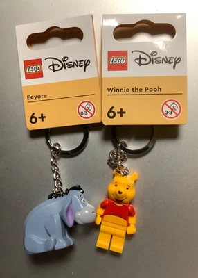 2 Lego Disney Keychains Winnie the Pooh and Eeyore Minifigures  854203. 854191 - Image 1 of 2
