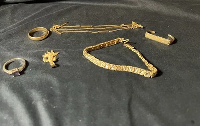 Lote de joyas de oro 10k 14k 18k 30,9 g total PROBADAS desgaste anillo chatarra pulsera cadena Foto 1 de 4