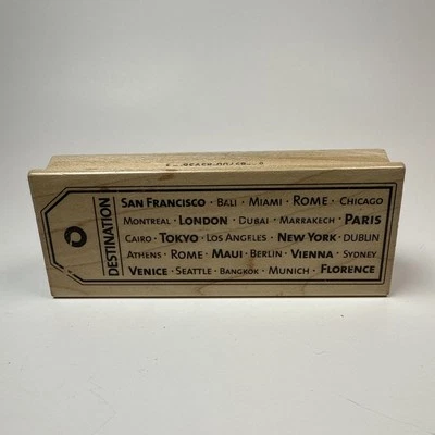 Sello de goma de madera Hero Arts Destination Tag H4978 2008 Foto 1 de 4