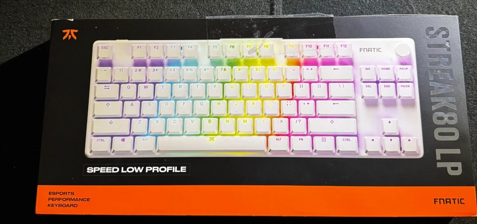 Fnatic Streak80 LP Mechanical Keyboard White Low Profile RGB USB-C Esports Tenke - Image 1 of 4