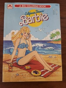 Barbie Coloring Book Golden Vintage California Dream - Picture 1 of 4