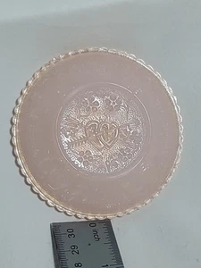 EAPG Pink Opaque Opalescent Glass Childs Toy Plate Dishes Lacy Heart Pattern - Picture 1 of 13