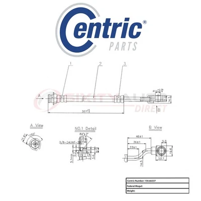 Centric Brake Hydraulic Hose for 2001-2006 GMC Sierra 1500 HD 6.0L V8 - et Foto 1 de 4